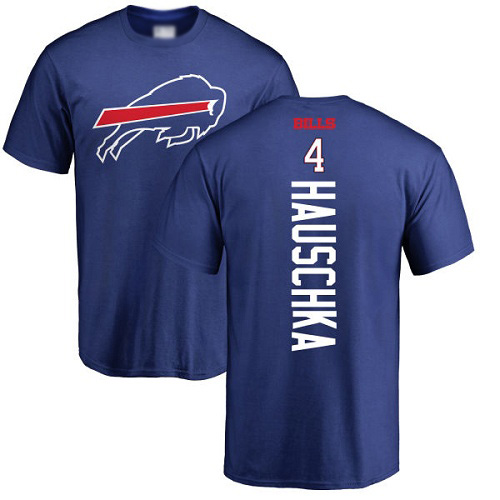 Men NFL Buffalo Bills #4 Stephen Hauschka Royal Blue Backer T Shirt->nfl t-shirts->Sports Accessory